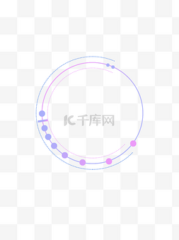 几何科技圆图片_科技几何简约蓝紫色渐变圆框边框