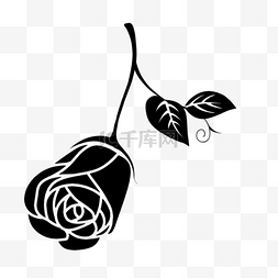 手绘花卉玫瑰图片_黑色玫瑰花PNG免费下载