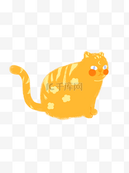 萌宠小猫图片_手绘萌宠胖橘猫动物设计可商用元