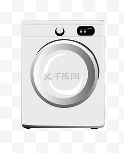洗衣机洗衣图片_灰白色洗衣机插画