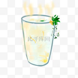 手绘茶杯卡通图片_手绘冒热气的饮料杯插画