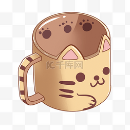 漂亮的茶杯图片_手绘猫咪茶杯插画