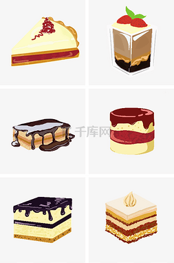 手绘奶油美味甜品图片_美味蛋糕手绘系列