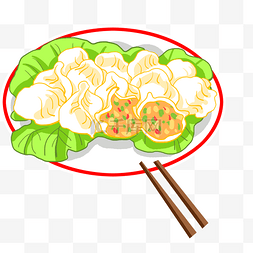 盘子水饺饺子图片_一盘饺子手绘