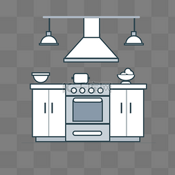 吸油烟机烟图片_扁平化家居厨房PNG素材