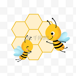 微笑的小蜜蜂图片_两只小蜜蜂在采蜂蜜