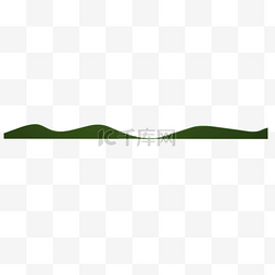 风景扁平化风景图片_绿色圆弧植物元素