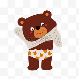 小熊穿衣服插画