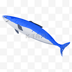 卡通蓝色海鱼插画