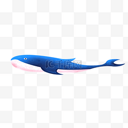 蓝色海底卡通图片_水彩卡通鲸鱼设计