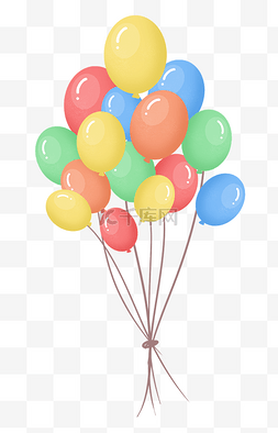气球竖幅图片_儿童节欢乐彩虹气球