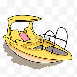 手绘游轮船的插画