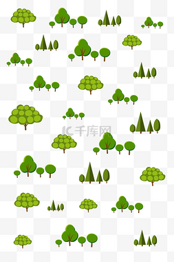 绿色的树木图片_绿色的树木底纹插画