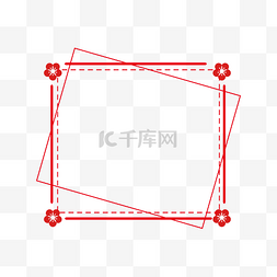 喜庆红色纹理图片_手绘红色花朵边框