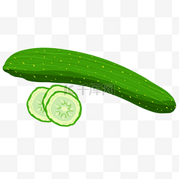 绿色瓜图片_食材绿色的黄瓜插画