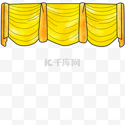 黄色的丝绸图片_手绘黄色的幕布插画