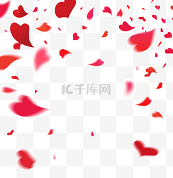 花瓣爱心漂浮图片_红色爱心花瓣漂浮装饰图案