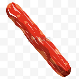 红色的肉类香肠插画