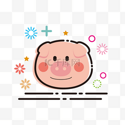 可爱的小猪插画图片_粉色小猪新年MBE插图
