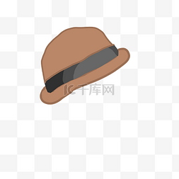 褐色绅士帽子png素材图片