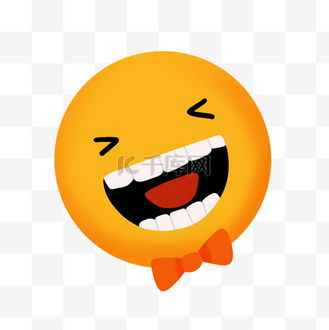 张口大笑的表情插画