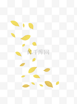 秋天黄色秋叶飘落漂浮素材