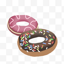 圆形甜甜圈手绘插画