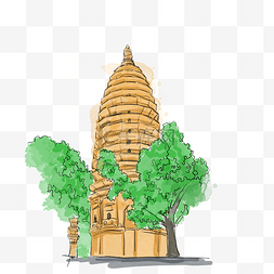 地标性建筑嵩岳寺塔