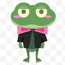 俊美的青蛙王子图片_手绘青蛙王子插画