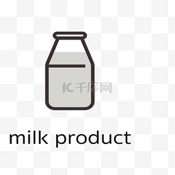 简单小图标图片_灰色的牛奶的图标