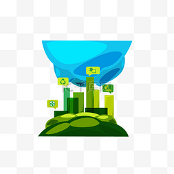 环保新能源宣传图片_城市环境保护插画