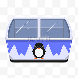 腾讯企鹅企鹅图片_手绘企鹅冰柜插画