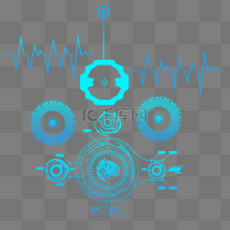 蓝色圆形图案科技折线元素