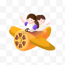 小插画飞机图片_可爱儿童飞机主题卡通