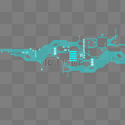 蓝色商务科技电路图元素