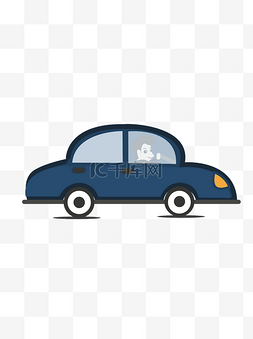 扁平化蓝色汽车图片_卡通扁平化蓝色汽车设计可商用元