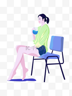 坐在椅子上的人物图片_优雅坐在椅子上的女人ai素材