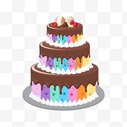 手绘蛋糕甜品图片_矢量手绘卡通蛋糕