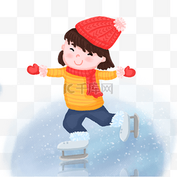插画寒假图片_冬季假期出游儿童玩耍冰刀兴趣班