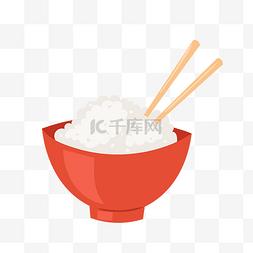 赤豆米饭图片_卡通手绘矢量碗筷