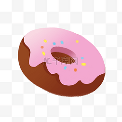 手绘食物甜甜圈图片_粉色手绘卡通甜甜圈