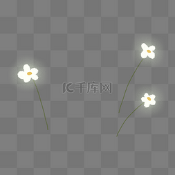 弯曲植物图片_白色植物花朵元素