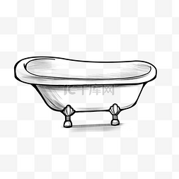 手绘浴缸设计素材