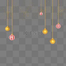 圆球挂坠图片_电商C4D立体圣诞节装饰挂坠