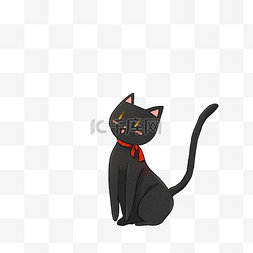 黑色小猫可爱元素