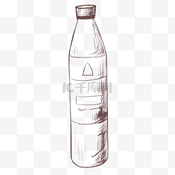 饮料手绘线描图片_手绘线描矿泉水瓶