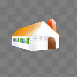 烟囱房子图片_手绘白色小房子