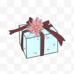 童话风蓝色图片_礼物礼盒蓝色包装彩带花朵