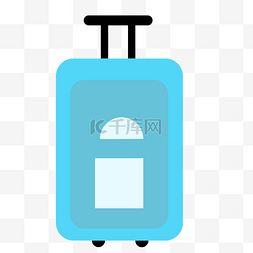 行李箱图形图片_手绘蓝色行李箱免抠图