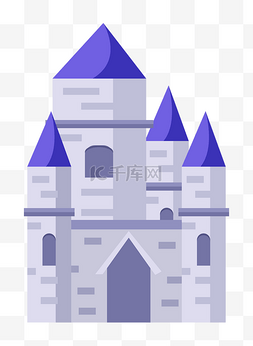 梦幻建筑物图片_创意灰色城堡插画